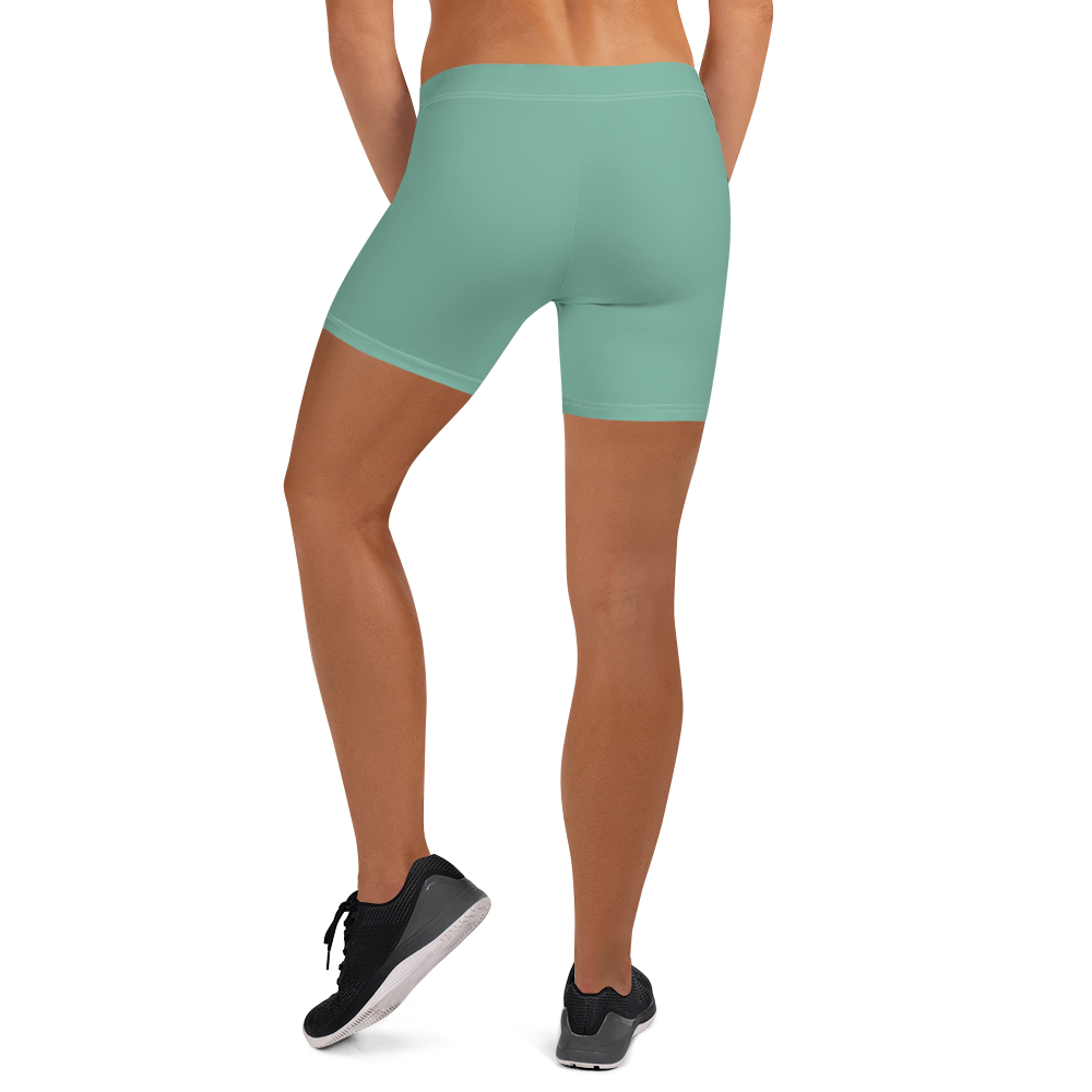 Michigan Upper Peninsula Tight Shorts (w/ UP Outline) | Metallic Mint Green