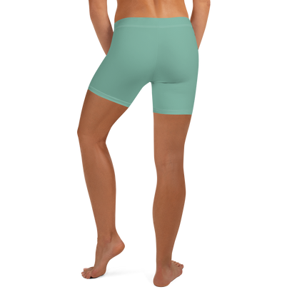 Michigan Upper Peninsula Tight Shorts (w/ UP Outline) | Metallic Mint Green