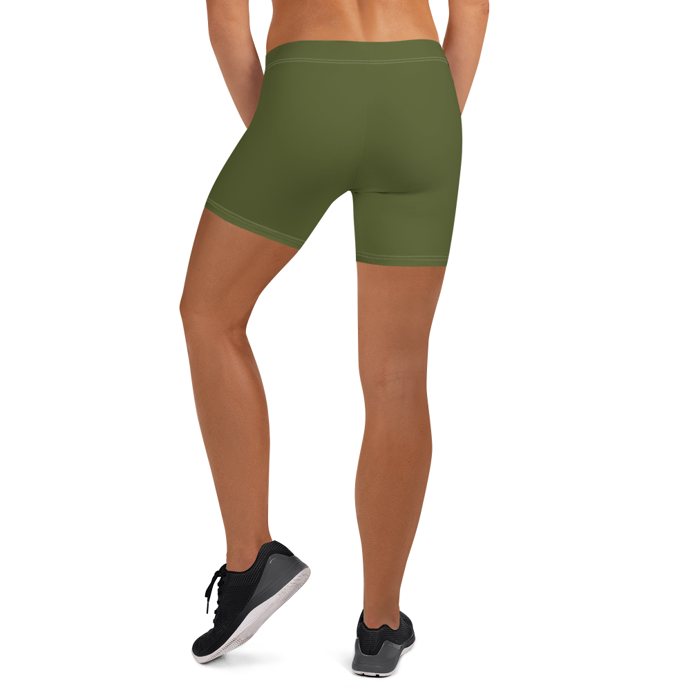 Michigan Upper Peninsula Tight Shorts (w/ UP Outline) | Army Green