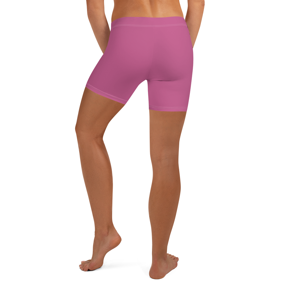 Michigan Upper Peninsula Tight Shorts (w/ UP Outline) | Apple Blossom Pink