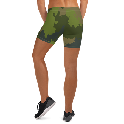 Michigan Upper Peninsula Tight Shorts (w/ UP Outline) | Woodland Camo