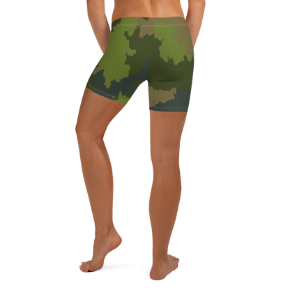 Michigan Upper Peninsula Tight Shorts (w/ UP Outline) | Woodland Camo