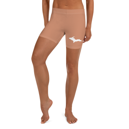 Michigan Upper Peninsula Tight Shorts (w/ UP Outline) | Copper Color