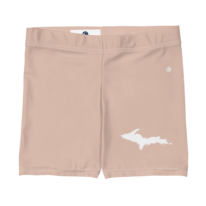 Michigan Upper Peninsula Tight Shorts (w/ UP Outline) | Rose Gold