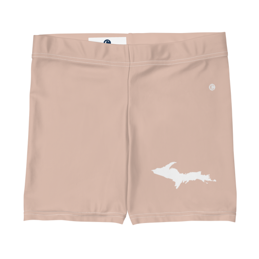 Michigan Upper Peninsula Tight Shorts (w/ UP Outline) | Rose Gold