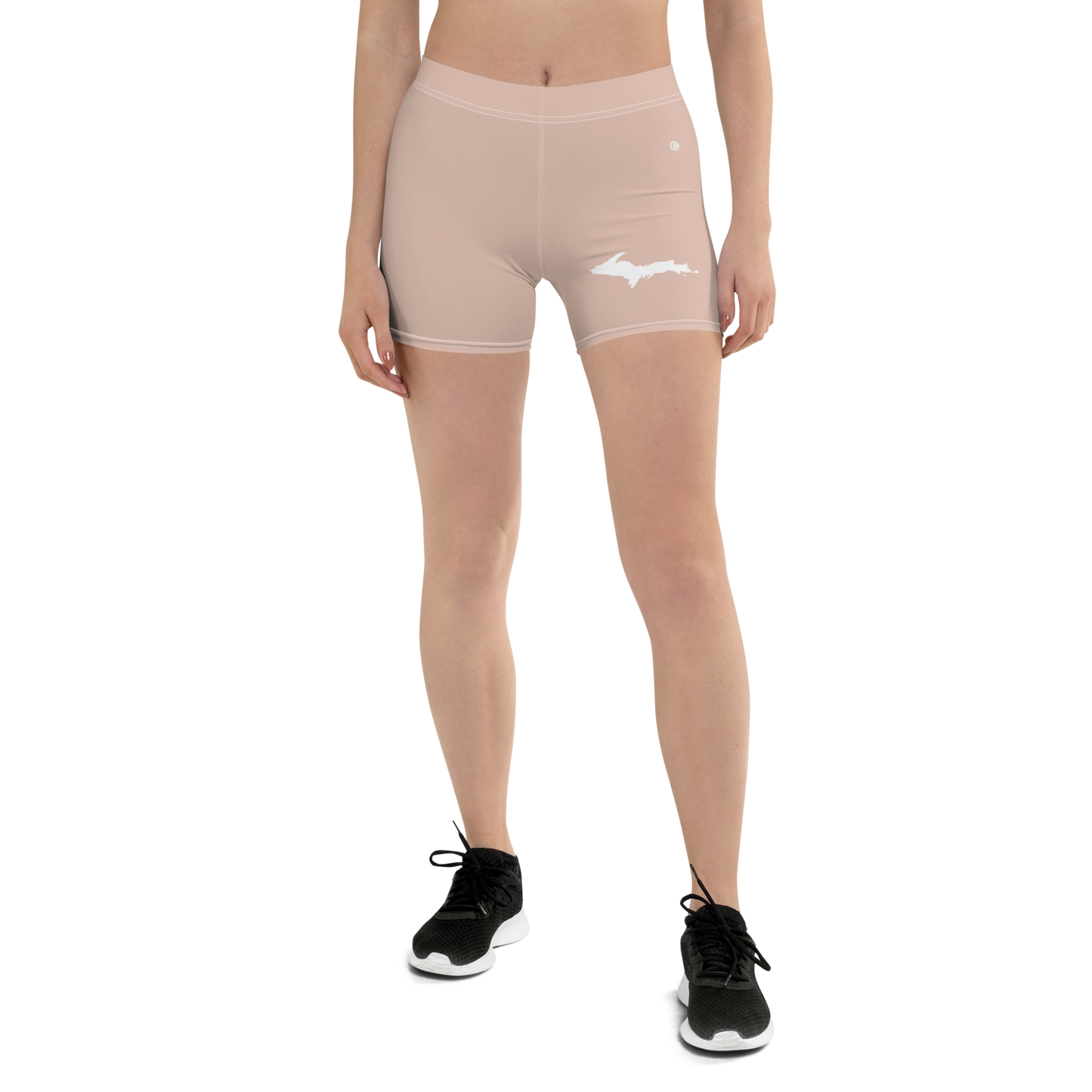 Michigan Upper Peninsula Tight Shorts (w/ UP Outline) | Rose Gold