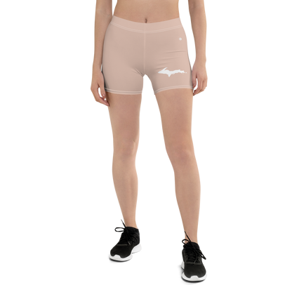 Michigan Upper Peninsula Tight Shorts (w/ UP Outline) | Rose Gold