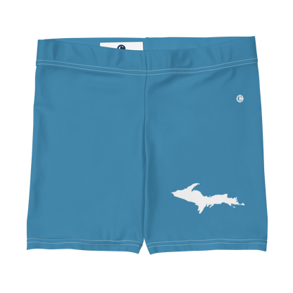 Michigan Upper Peninsula Tight Shorts (w/ UP Outline) | Lake Michigan Blue