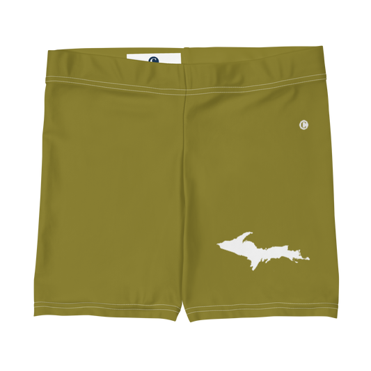 Michigan Upper Peninsula Tight Shorts (w/ UP Outline) | Scrub Gold