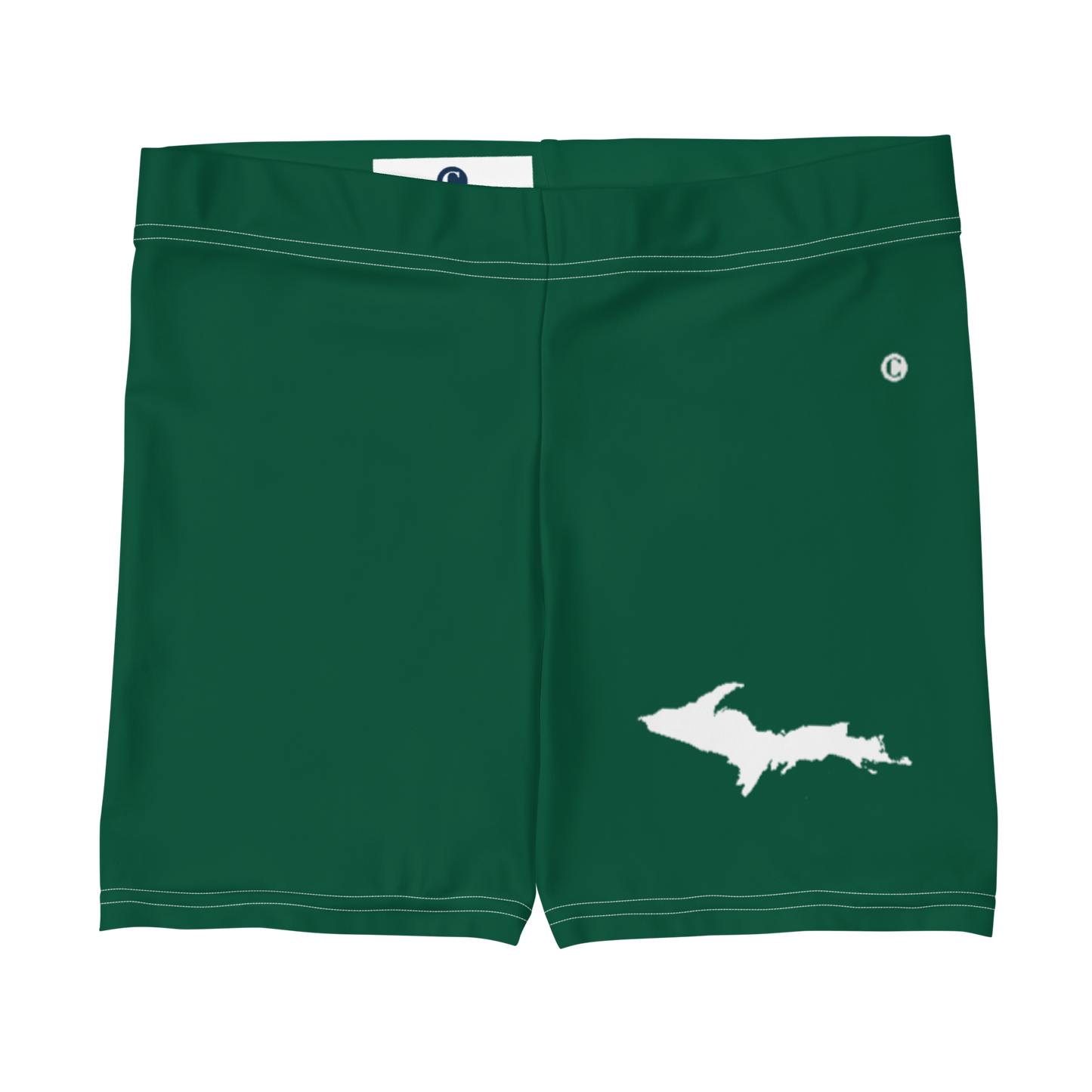 Michigan Upper Peninsula Tight Shorts (w/ UP Outline) | Superior Green