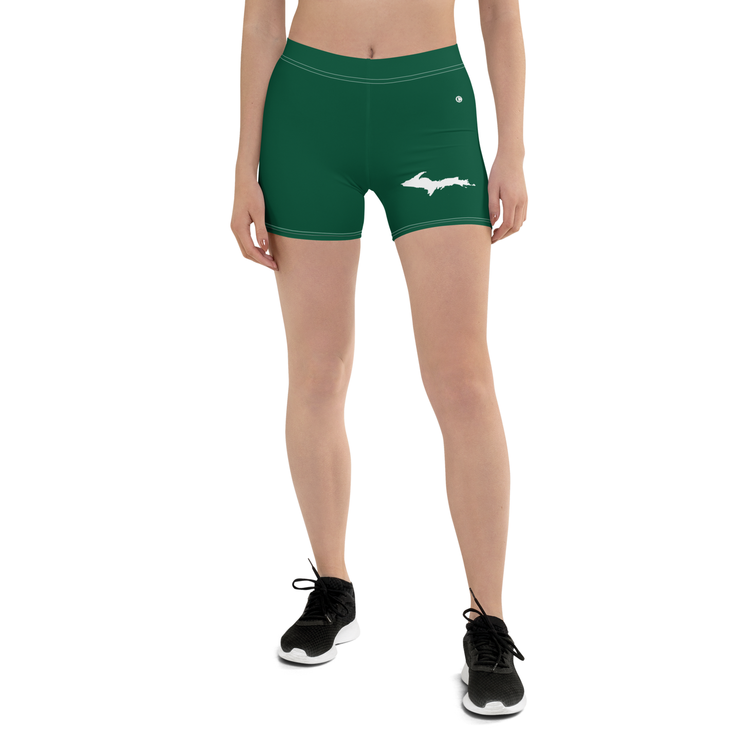 Michigan Upper Peninsula Tight Shorts (w/ UP Outline) | Superior Green