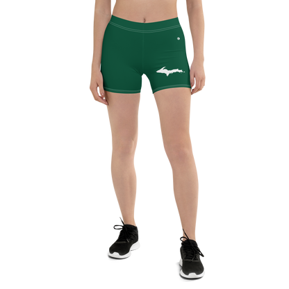 Michigan Upper Peninsula Tight Shorts (w/ UP Outline) | Superior Green