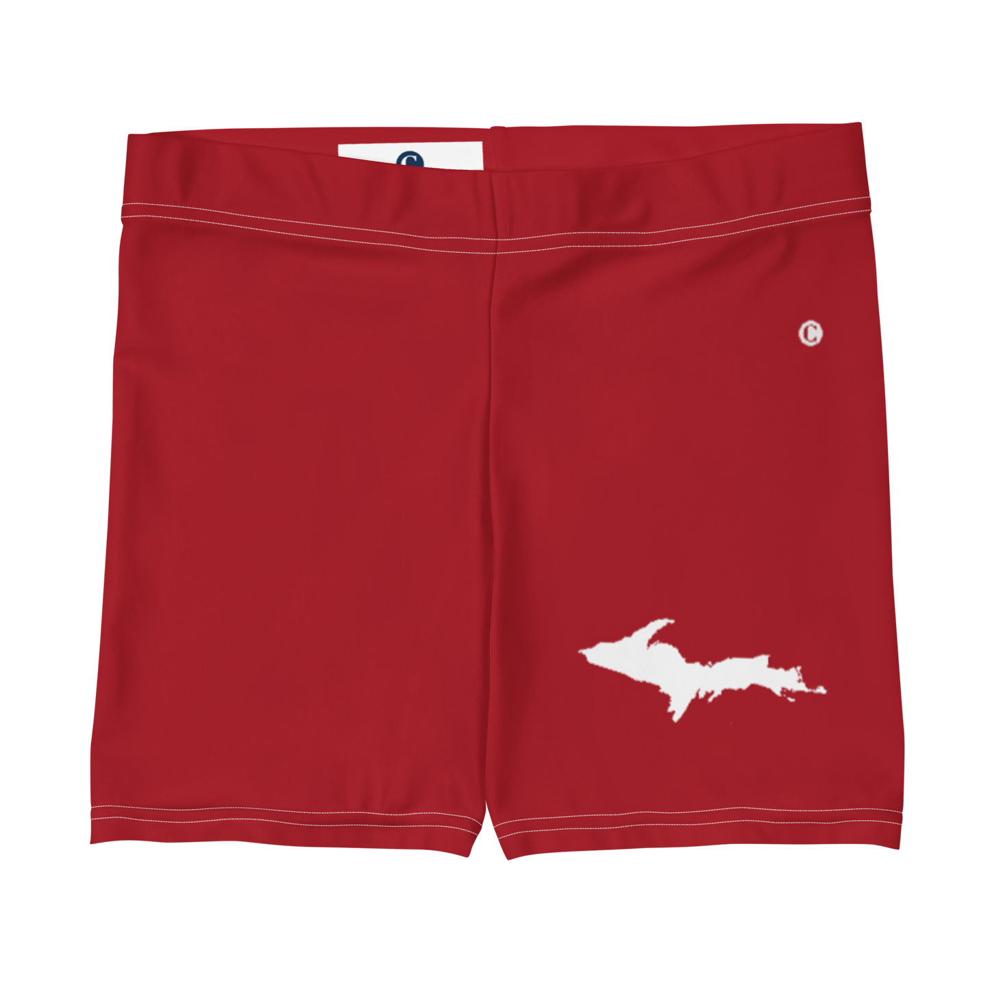 Michigan Upper Peninsula Tight Shorts (w/ UP Outline) | Thimbleberry Red