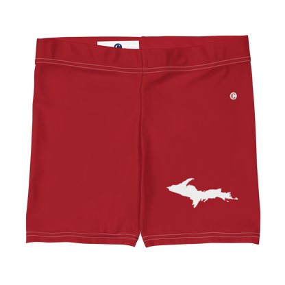 Michigan Upper Peninsula Tight Shorts (w/ UP Outline) | Thimbleberry Red