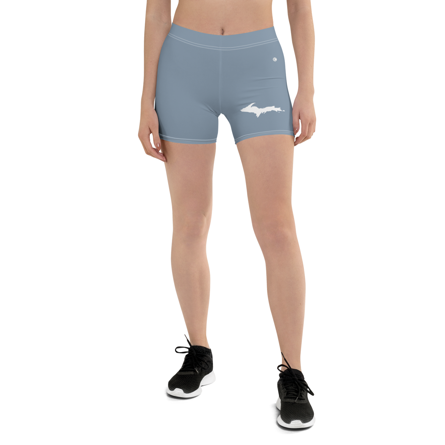 Michigan Upper Peninsula Tight Shorts (w/ UP Outline) | B-24 Grey