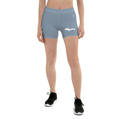 Michigan Upper Peninsula Tight Shorts (w/ UP Outline) | B-24 Grey