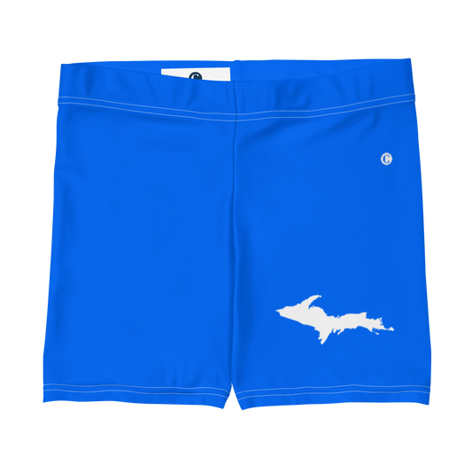 Michigan Upper Peninsula Tight Shorts (w/ UP Outline) | Motor Town Blue