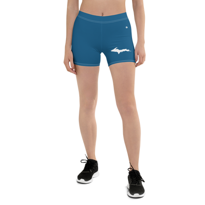 Michigan Upper Peninsula Tight Shorts (w/ UP Outline) | Blueberry