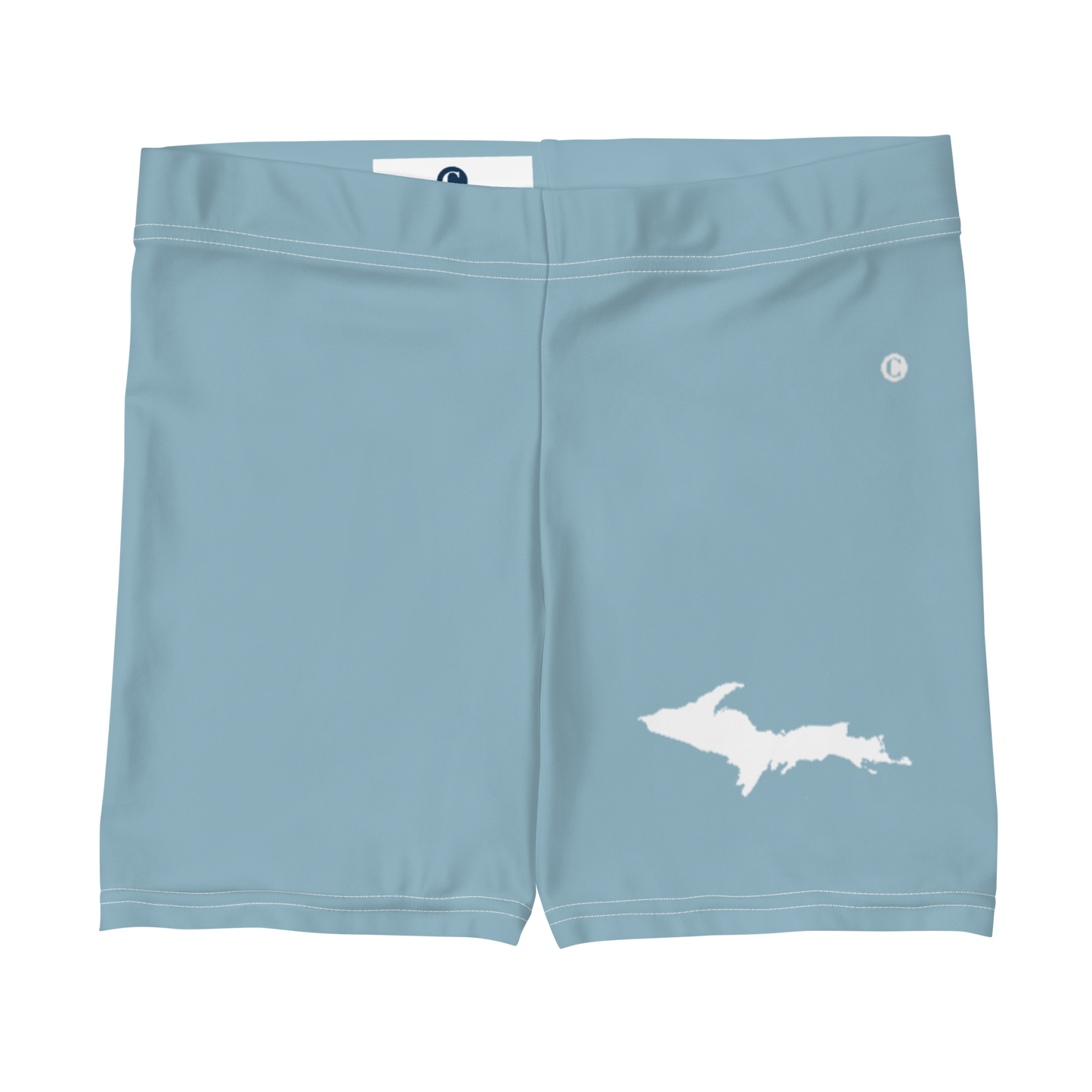 Michigan Upper Peninsula Tight Shorts (w/ UP Outline) | Opal Blue