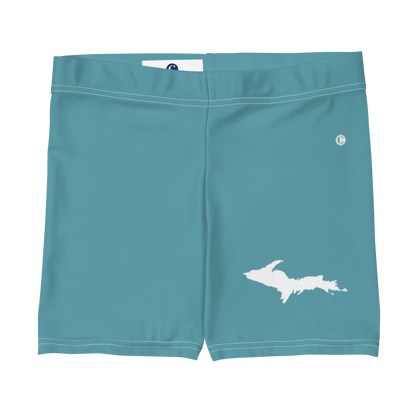 Michigan Upper Peninsula Tight Shorts (w/ UP Outline) | Lake Huron Blue