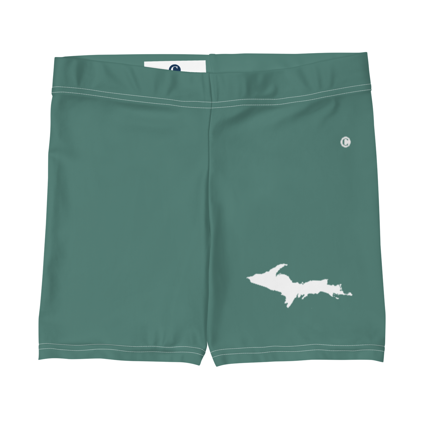 Michigan Upper Peninsula Tight Shorts (w/ UP Outline) | Copper Green