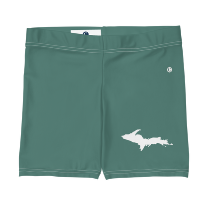 Michigan Upper Peninsula Tight Shorts (w/ UP Outline) | Copper Green