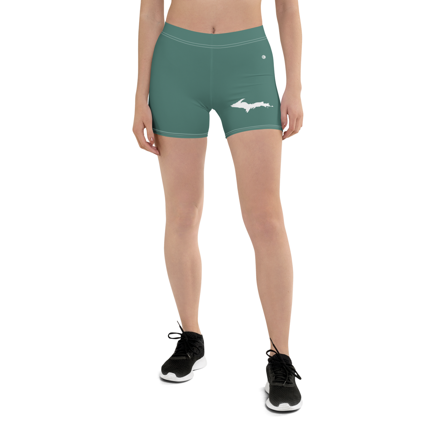 Michigan Upper Peninsula Tight Shorts (w/ UP Outline) | Copper Green