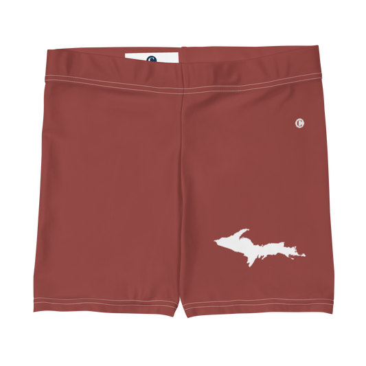 Michigan Upper Peninsula Tight Shorts (w/ UP Outline) | Ore Dock Red