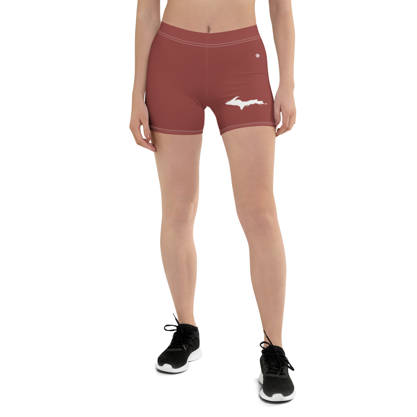 Michigan Upper Peninsula Tight Shorts (w/ UP Outline) | Ore Dock Red