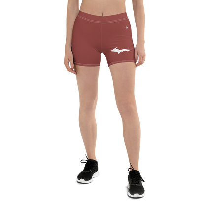 Michigan Upper Peninsula Tight Shorts (w/ UP Outline) | Ore Dock Red