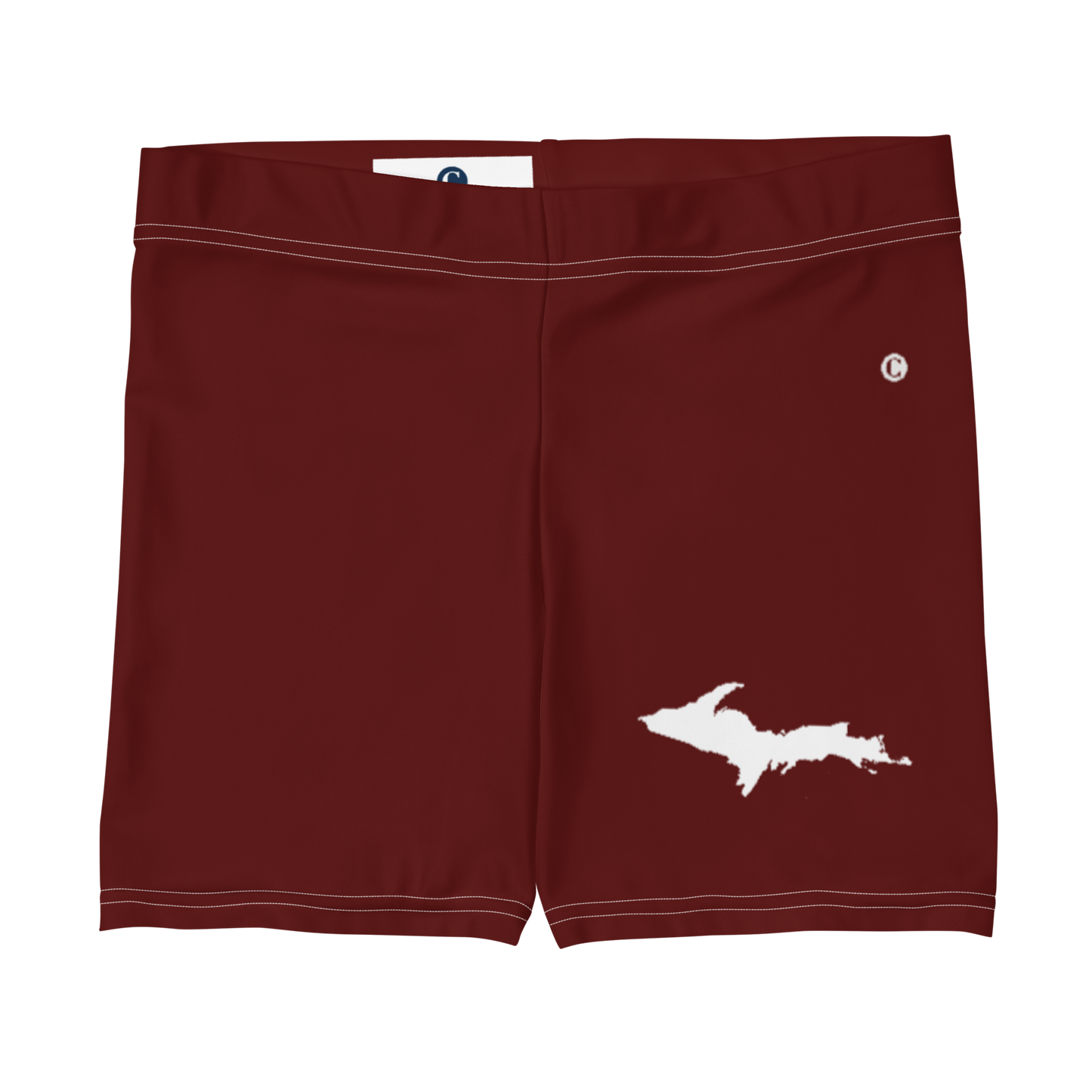 Michigan Upper Peninsula Tight Shorts (w/ UP Outline) | Cherrywood Color