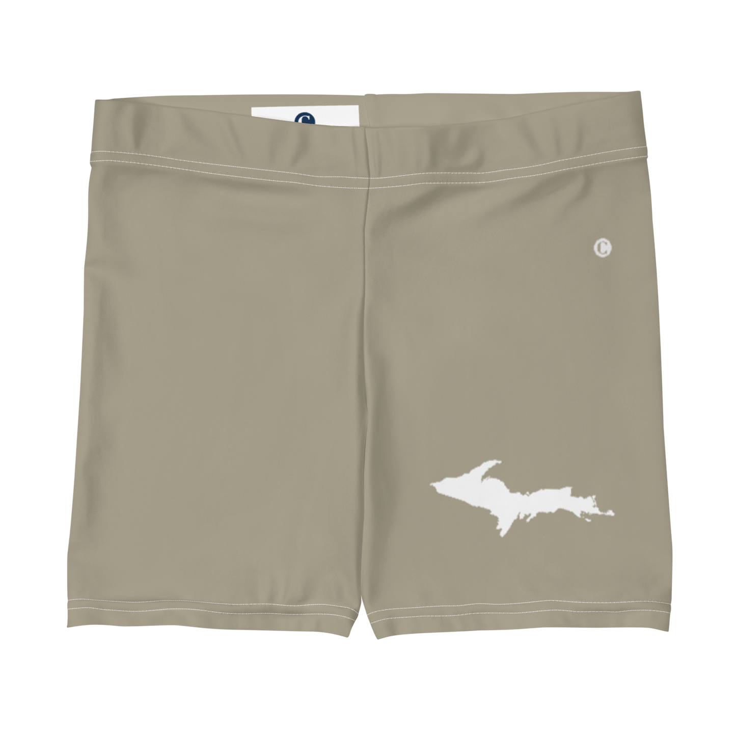 Michigan Upper Peninsula Tight Shorts (w/ UP Outline) | Petoskey Stone Beige