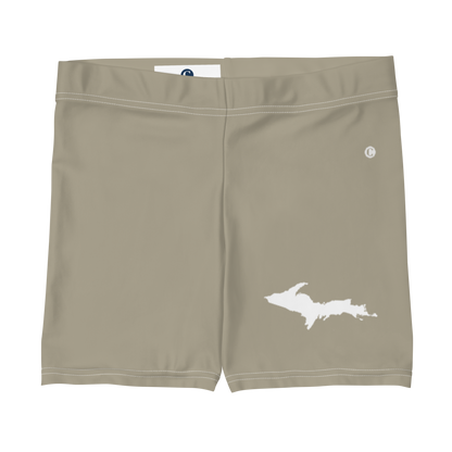 Michigan Upper Peninsula Tight Shorts (w/ UP Outline) | Petoskey Stone Beige