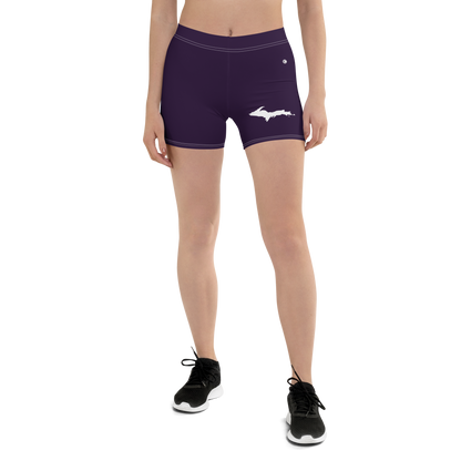 Michigan Upper Peninsula Tight Shorts (w/ UP Outline) | Blackcurrant