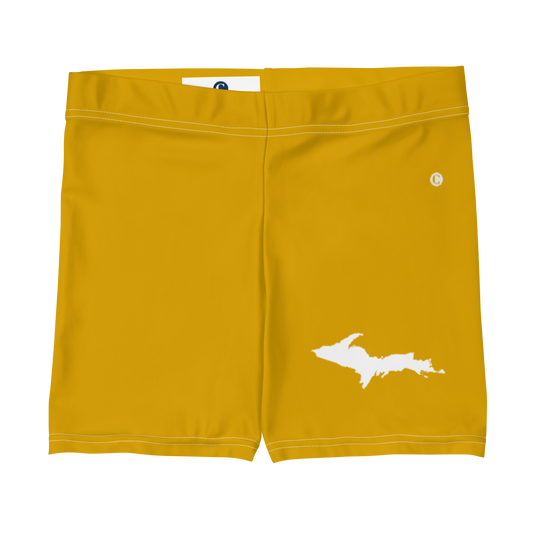 Michigan Upper Peninsula Tight Shorts (w/ UP Outline) | Gold