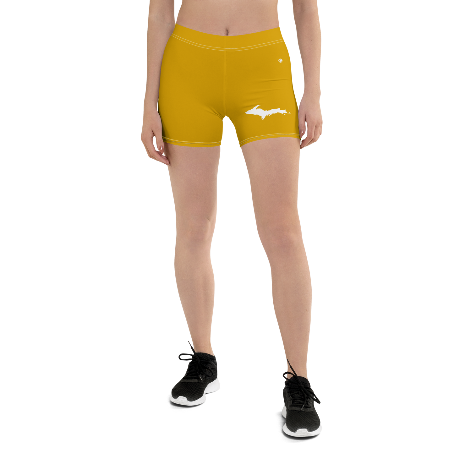 Michigan Upper Peninsula Tight Shorts (w/ UP Outline) | Gold