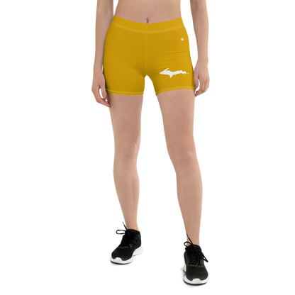 Michigan Upper Peninsula Tight Shorts (w/ UP Outline) | Gold