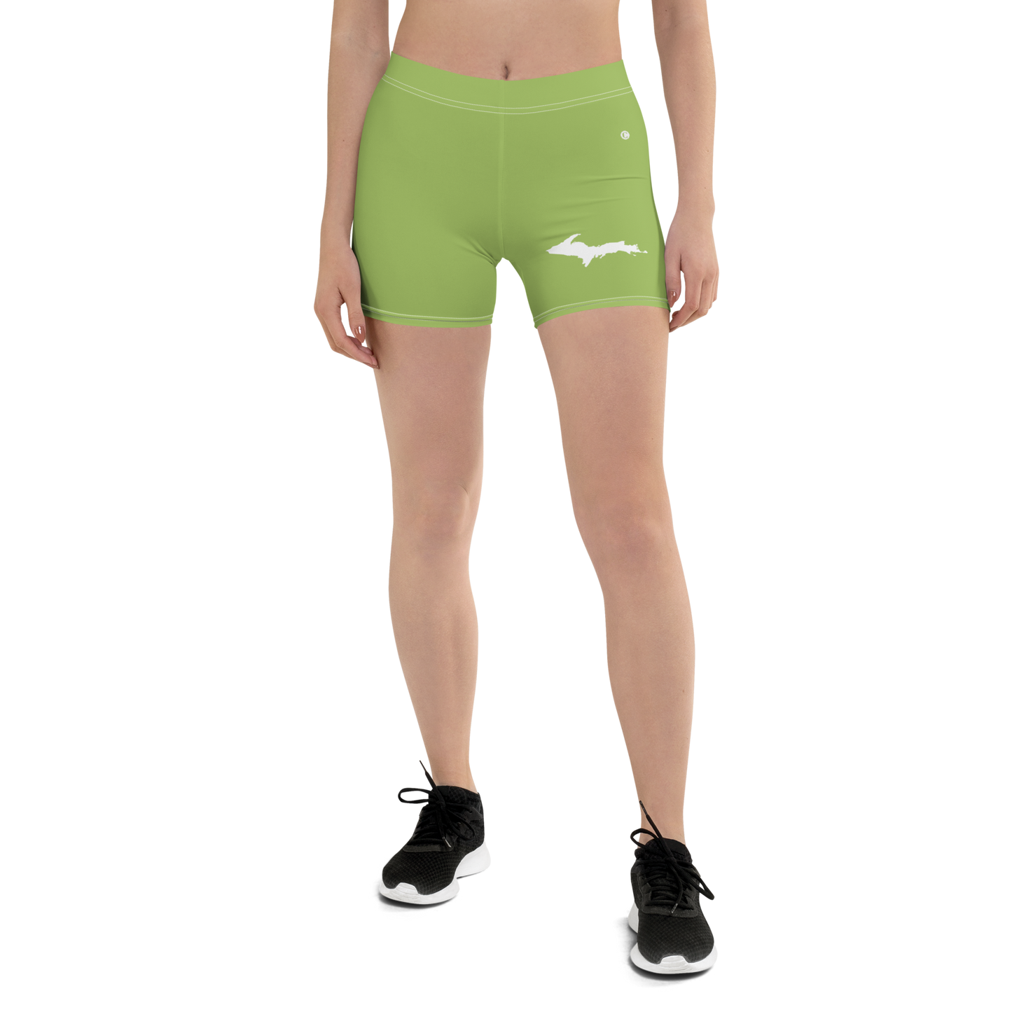 Michigan Upper Peninsula Tight Shorts (w/ UP Outline) | Gooseberry Green