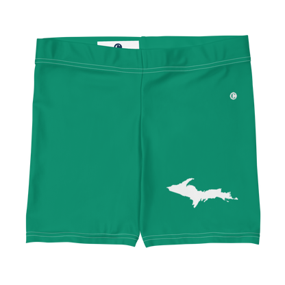 Michigan Upper Peninsula Tight Shorts (w/ UP Outline) | Emerald Green