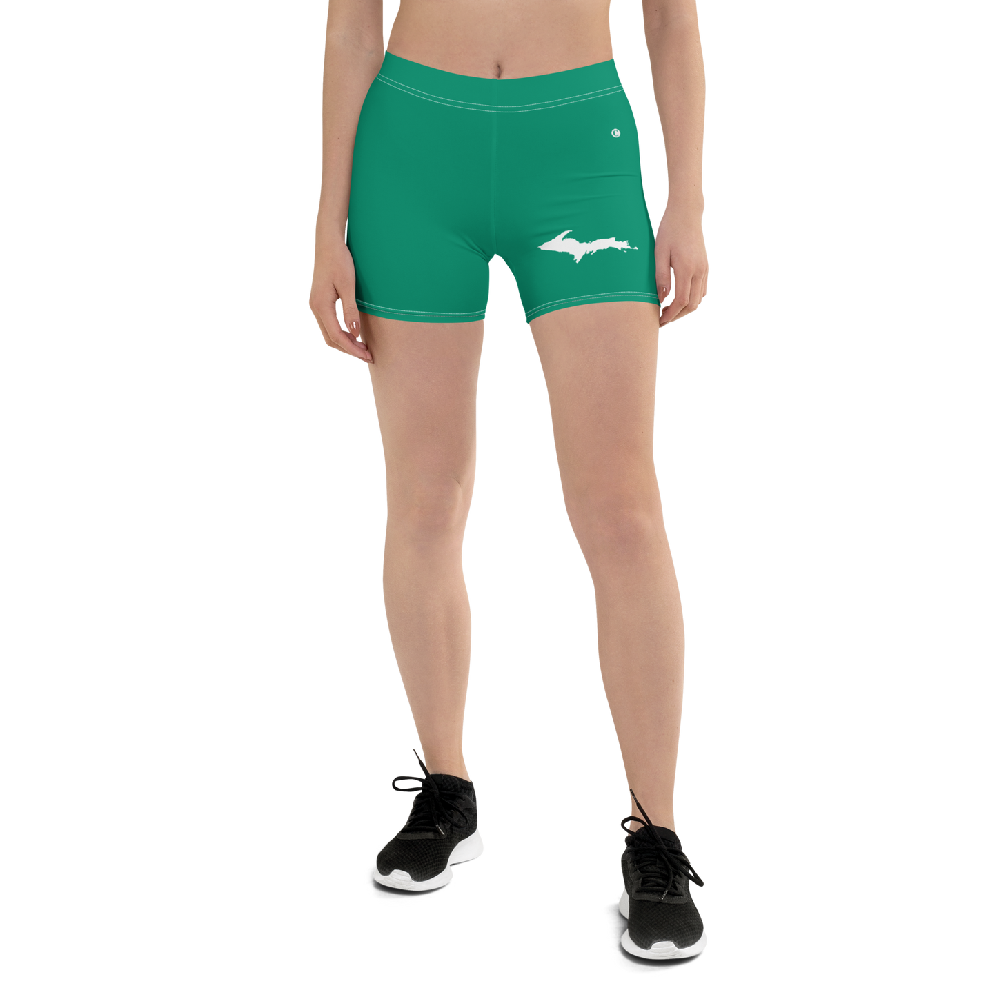 Michigan Upper Peninsula Tight Shorts (w/ UP Outline) | Emerald Green