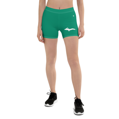 Michigan Upper Peninsula Tight Shorts (w/ UP Outline) | Emerald Green