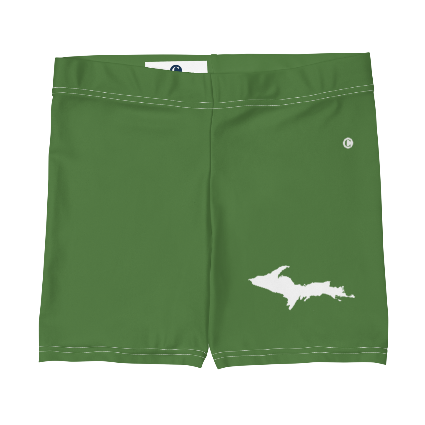 Michigan Upper Peninsula Tight Shorts (w/ UP Outline) | Pine Green