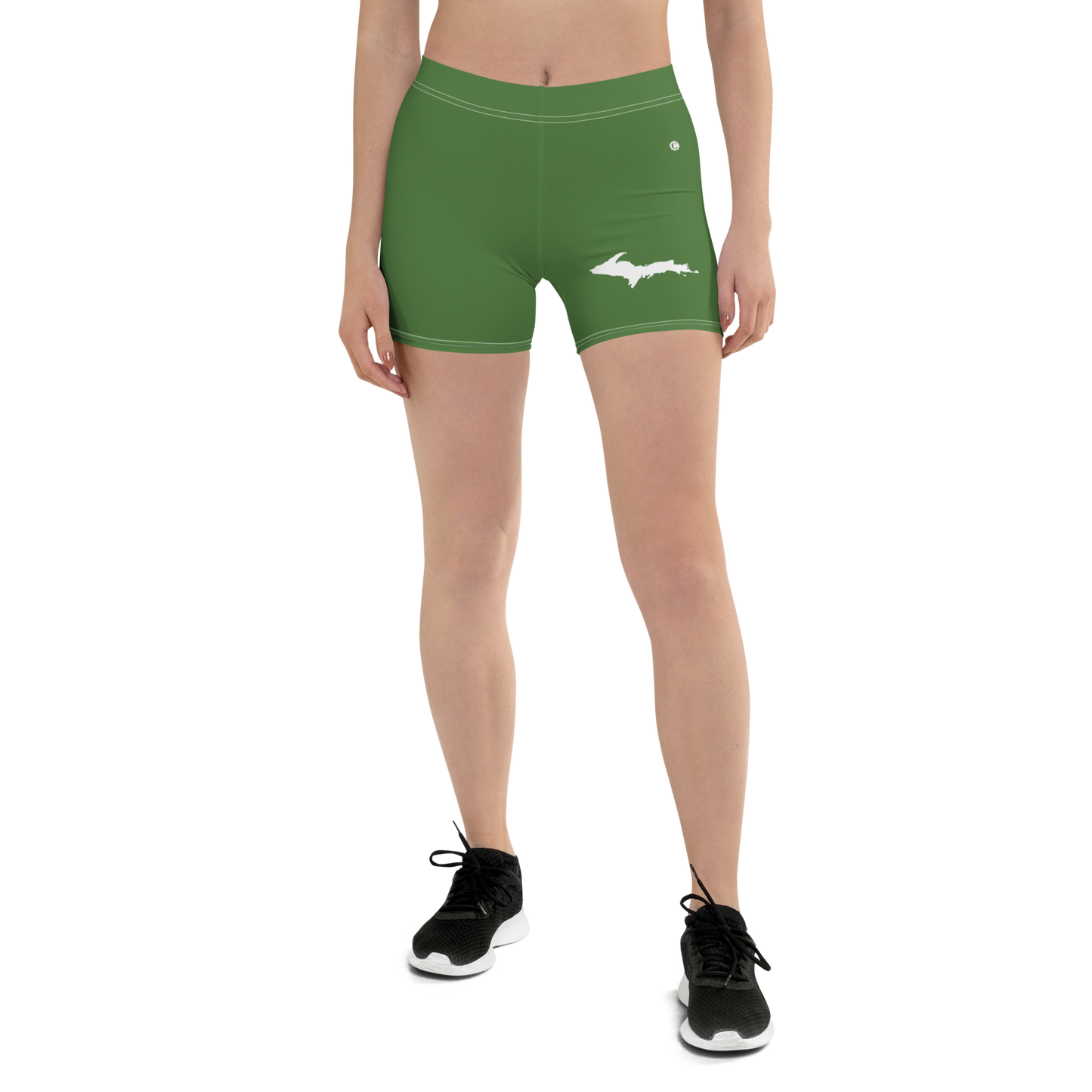 Michigan Upper Peninsula Tight Shorts (w/ UP Outline) | Pine Green