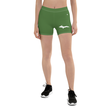 Michigan Upper Peninsula Tight Shorts (w/ UP Outline) | Pine Green