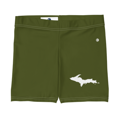 Michigan Upper Peninsula Tight Shorts (w/ UP Outline) | Army Green