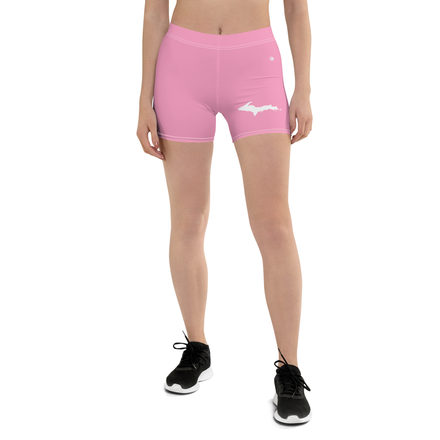 Michigan Upper Peninsula Tight Shorts (w/ UP Outline) | '67 Caddie Pink