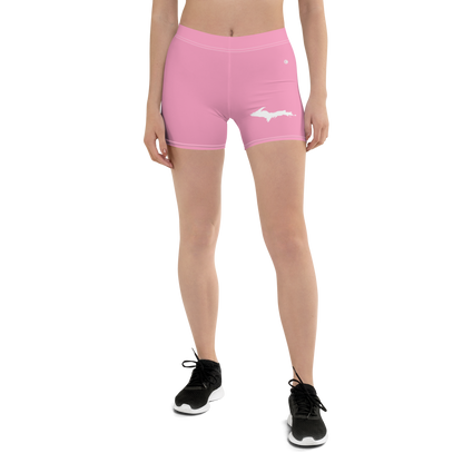 Michigan Upper Peninsula Tight Shorts (w/ UP Outline) | '67 Caddie Pink