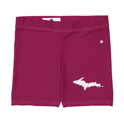 Michigan Upper Peninsula Tight Shorts (w/ UP Outline) | Ruby Red