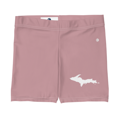 Michigan Upper Peninsula Tight Shorts (w/ UP Outline) | Cherry Blossom Pink