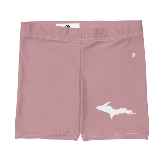 Michigan Upper Peninsula Tight Shorts (w/ UP Outline) | Cherry Blossom Pink